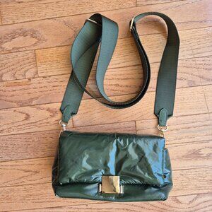 A New Day SOPHIE Olive Green Recycled Nylon Detachable Crossbody Strap Purse